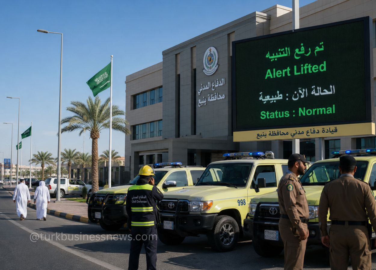 Saudi Civil Defense Declares Situation Safe in Yanbu and Jazan After Early Warning Alert Ends