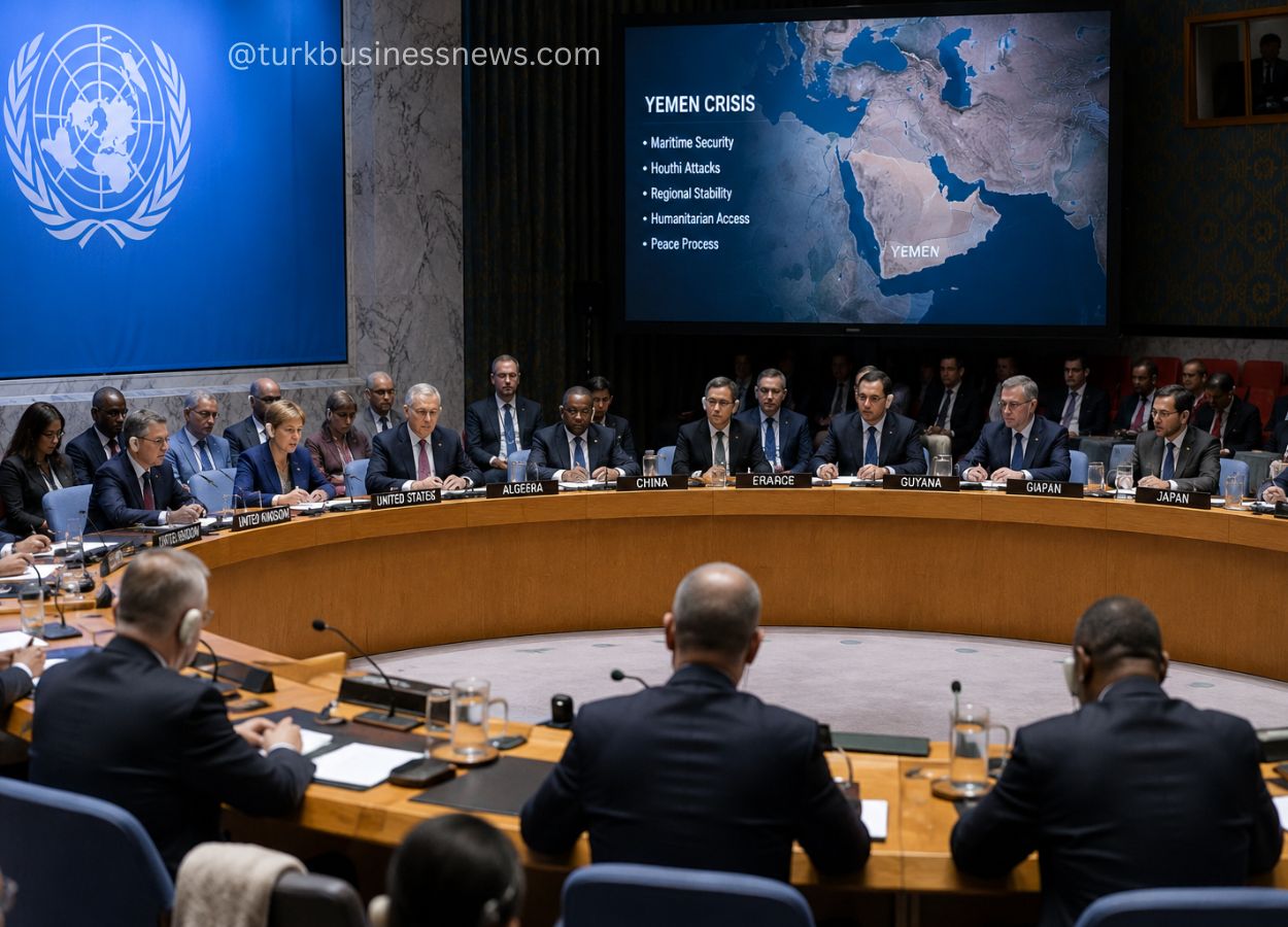 The UN Security Council condemns Houthi attacks on Saudi Arabia and commercial shipping